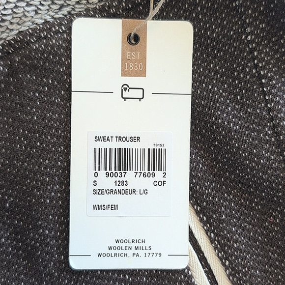 Woolrich Womens Large Sweat Trouser Pants Brown Athleisure Sporty Casual Lounge - Picture 7 of 8